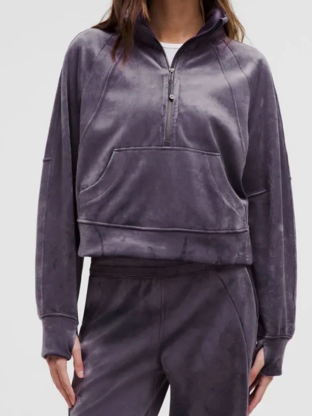 Lululemon Scuba Oversized Funnel-Neck Half Zip Velvet in Nightfall